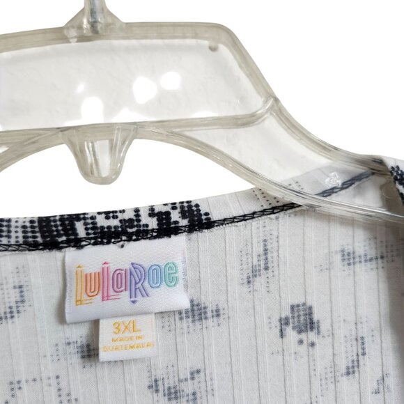 LuLaRoe Plus Size 3X Joy Open Long Longline Vest Cardigan Rose Print Black White - Picture 7 of 12